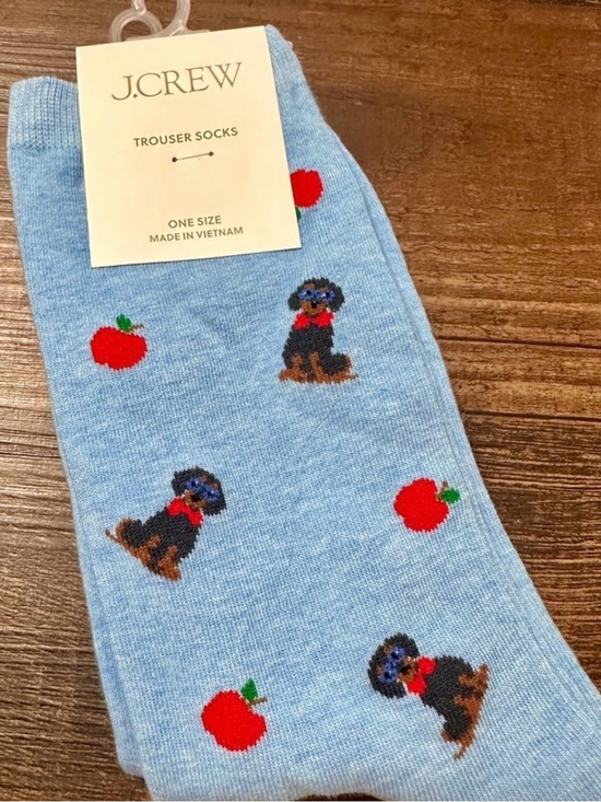 J. Crew Accessories - J.Crew Teacher’s Pet Novelty Crew Socks NWT Preppy Cottagecore Gift Dachshund